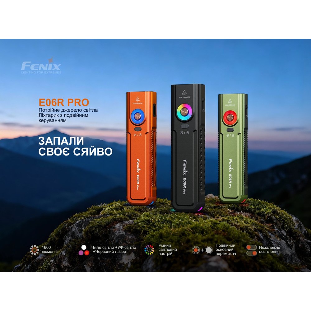 В Украине Фонарь-брелок FENIX E06R PRO Black (E06RPROB)