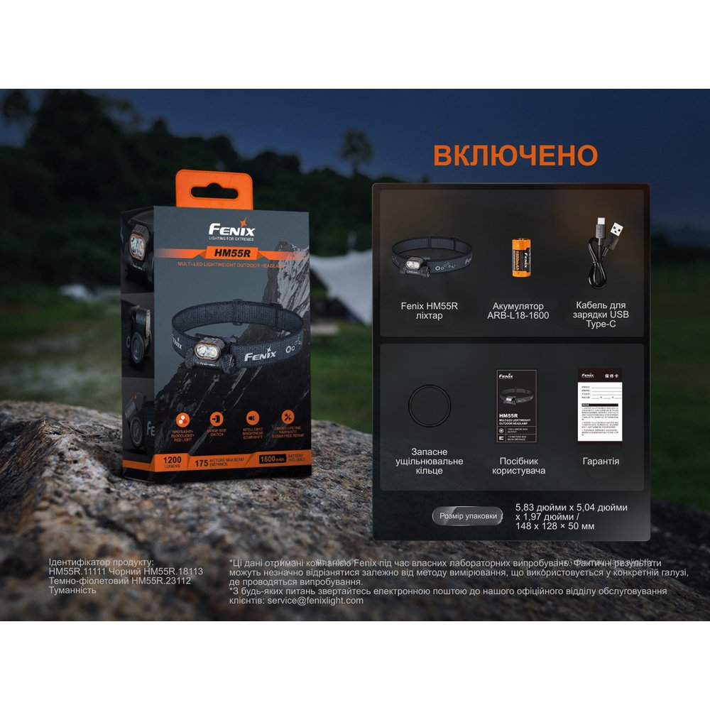 Фото 20 Фонарь налобный FENIX HM55R Black