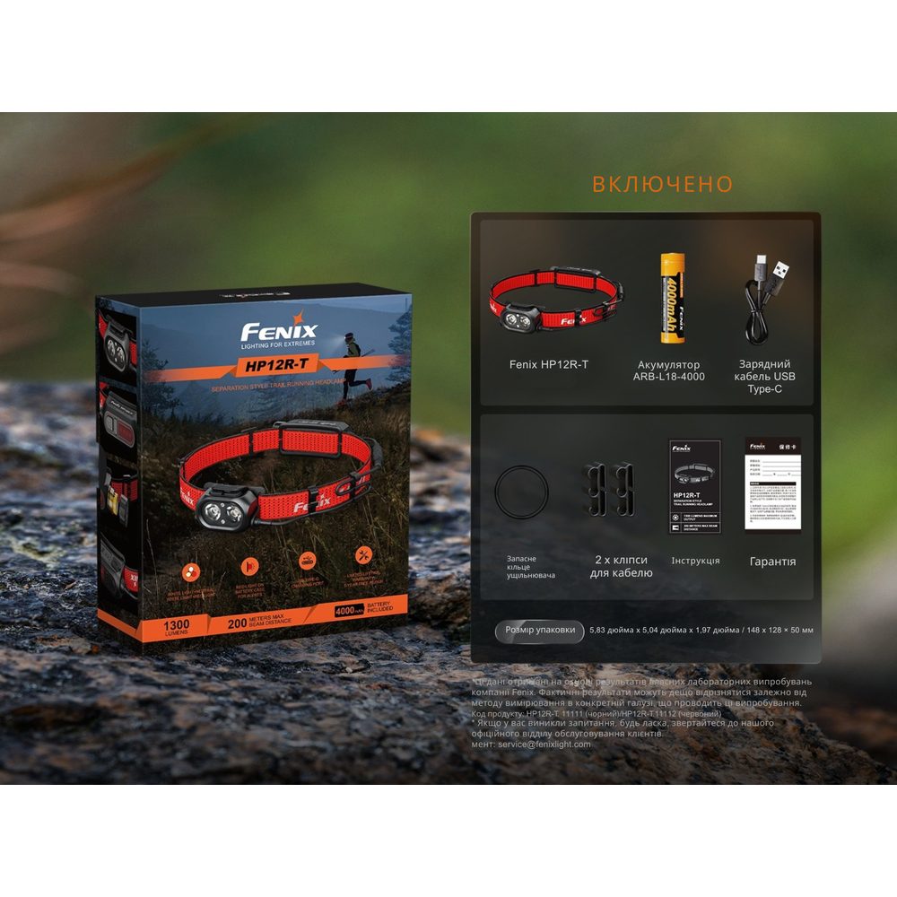 Фото 20 Фонарь налобный FENIX HP12R-TRd Red