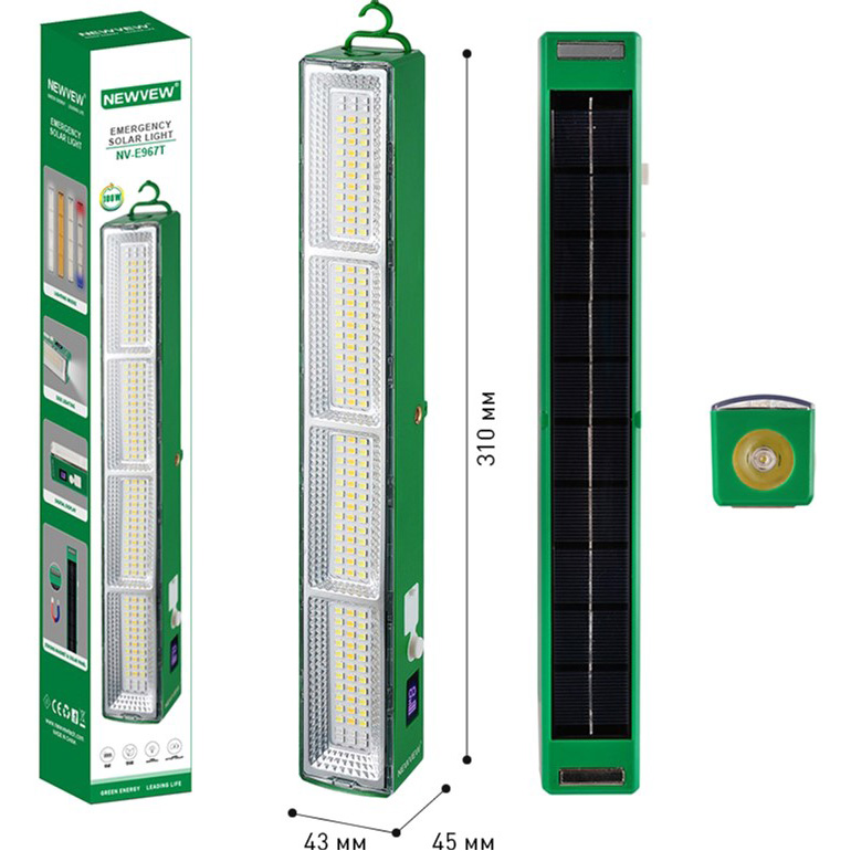 Замовити Ліхтар NEWVEW NV-E967T Solar Panel 4000mAh Green (NWVW-NV-E967T-GN)