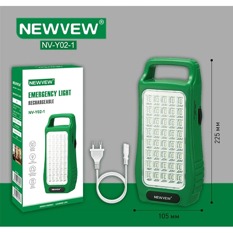 Зовнішній вигляд Ліхтар NEWVEW акумуляторний NV-Y02-1 2400mAh Green (NWVW-NV-Y02-1-GN)