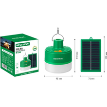Фонарь NEWVEW NV-T248 Solar Panel 1W 1600mAh Green (NWVW-NV-T248-GN)