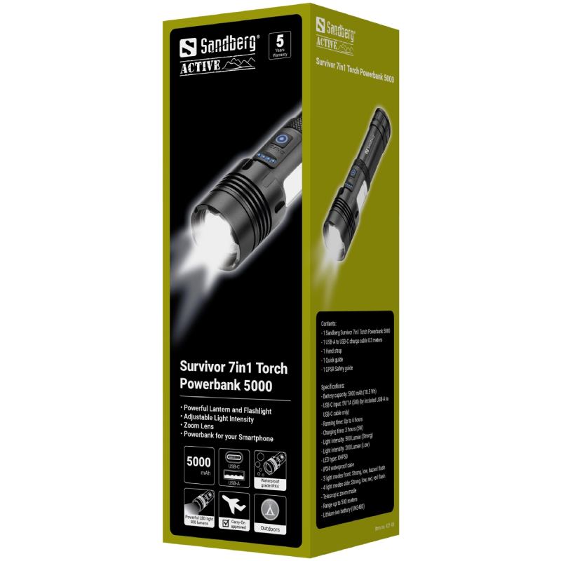 Зовнішній вигляд Ліхтар SANDBERG Survivor 7 in 1 Torch (421-08)