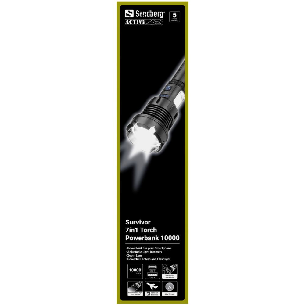 Ліхтар SANDBERG Survivor 7 in 1 Torch (421-09) Особливості регулювання яскравості