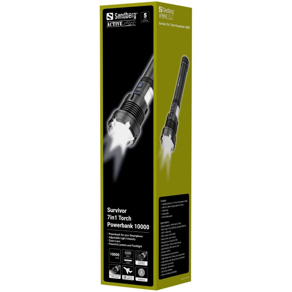 Зовнішній вигляд Ліхтар SANDBERG Survivor 7 in 1 Torch (421-09)