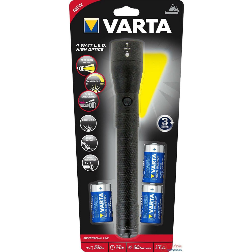 Фонарь VARTA 4W LED High Optics Light 3C Мощность 4 Вт