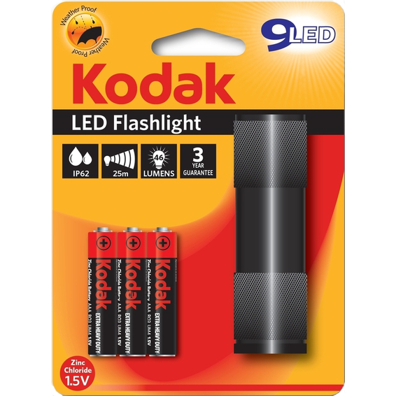 Ліхтар KODAK 9-LED black + 3 AAA (30412446)