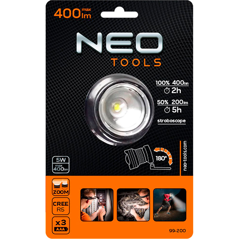 Ліхтар NEO TOOLS CREE R5 (99-200) Тип ліхтар