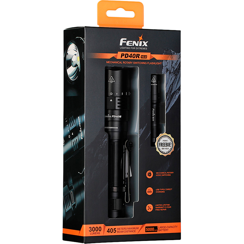 Набор FENIX фонарь PD40R V2.0 + фонарь E01 V2.0 Тип фонарь