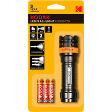 Фонарь KODAK LED Flashlight Focus 120 750 mW Bk + 3AAA HD (30413184)