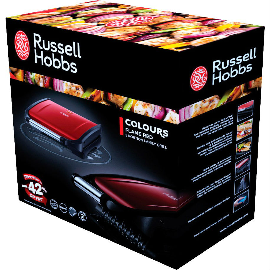 Гриль RUSSELL HOBBS 19921-56 Colours Red Вид закрытый