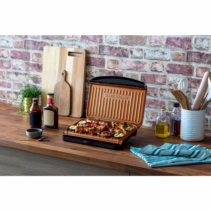 Гриль RUSSELL HOBBS George Foreman 25811-56 Fit Grill Copper Medium Поверхность ребристая