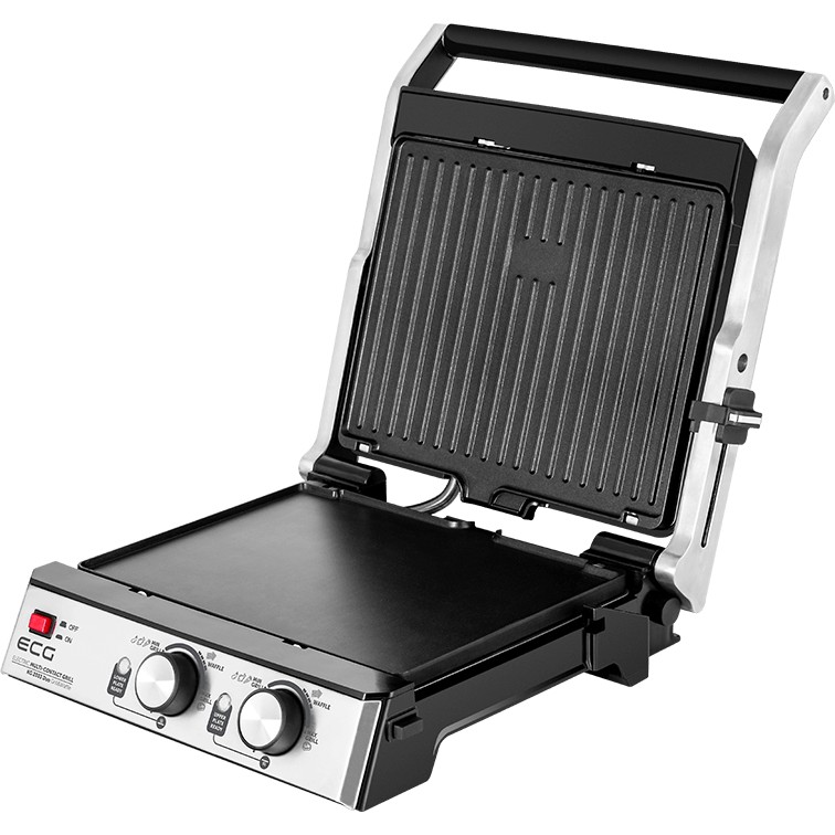 Гриль ECG KG 2033 Duo Grill & Waffle Дополнительно дополнительный набор 2 вафельных панелей в комплекте