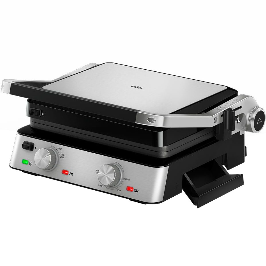 Гриль BRAUN MultiGrill 7 CG7020 (0X17900000) Комплектация гриль, 1 х пластина гриль, 1 х плоская пластина, сьемный жироуловитель