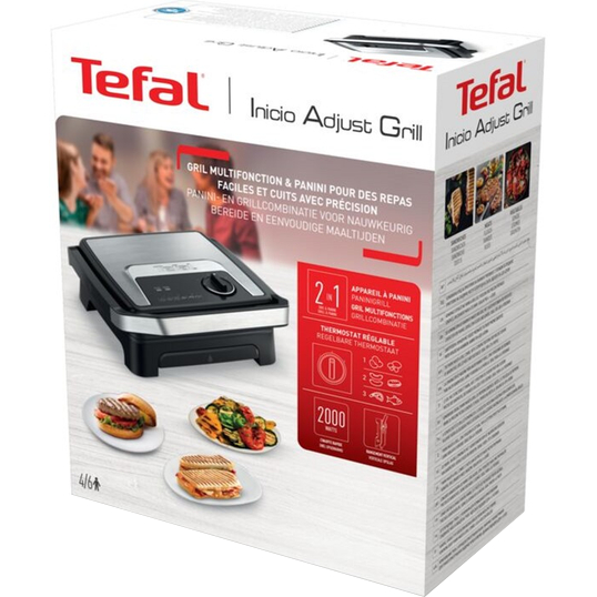 Гриль TEFAL GC272D10 Дополнительно 2в1: панина-мейкер и гриль; возможно хранить вертикально; съемный лоток для жира можно мыть в посудомоечной машине; термостат с 3 режимами (овощи, сэндвичи и дамы, рыба и мясо); кнопка вкл/выкл; сигнал готовности к приготовлению