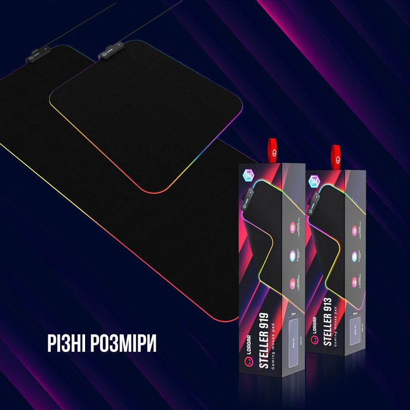 Заказать Коврик LORGAR Steller 919 RGB USB Gaming (LRG-GMP919)