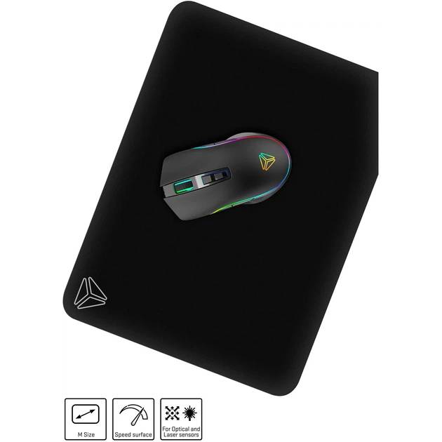 Килимок YENKEE YPM 35 Gaming pad SPEED TOP M Black (45015887) Матеріал поверхні тканина