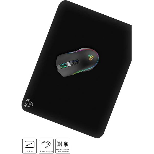 Коврик YENKEE YPM 47 Gaming pad SPEED TOP L Black (45015888) Материал поверхности ткань
