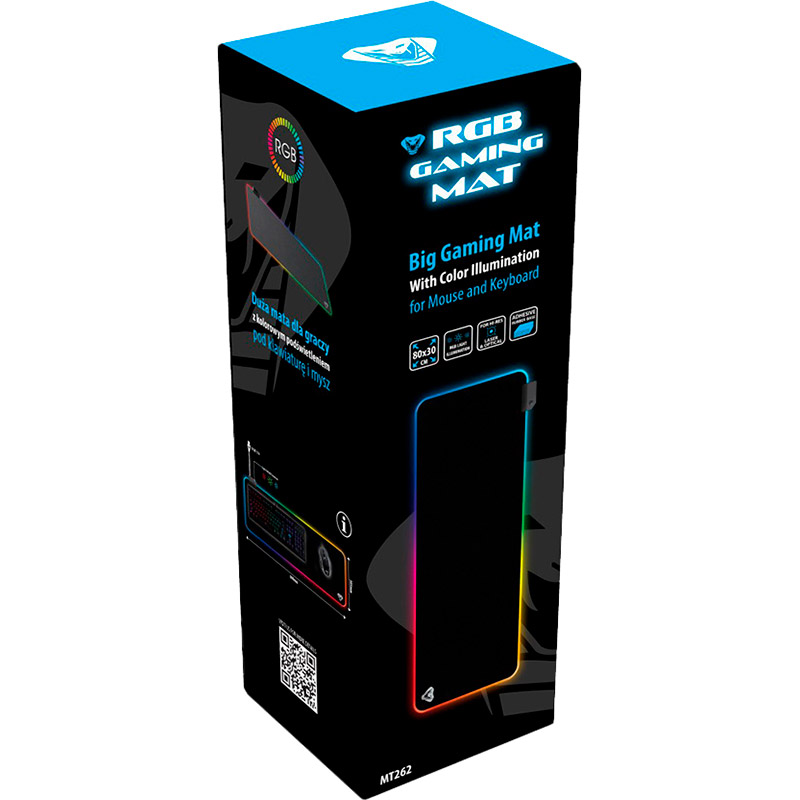 Коврик Media-Tech RGB Gaming Mat Black (MT262) Материал поверхности ткань