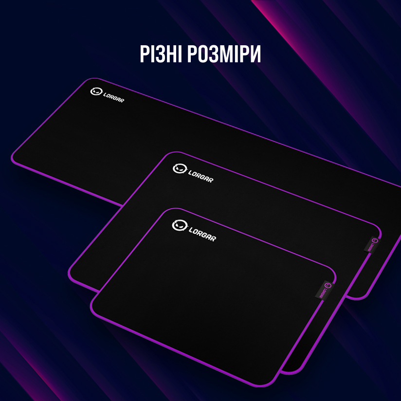 Килимок Lorgar Main 313 Black-Purple (LRG-GMP313) Матеріал поверхні тканина