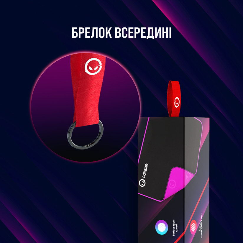 Зовнішній вигляд Килимок LORGAR Main 319 Gaming Black-Purple (LRG-GMP319)