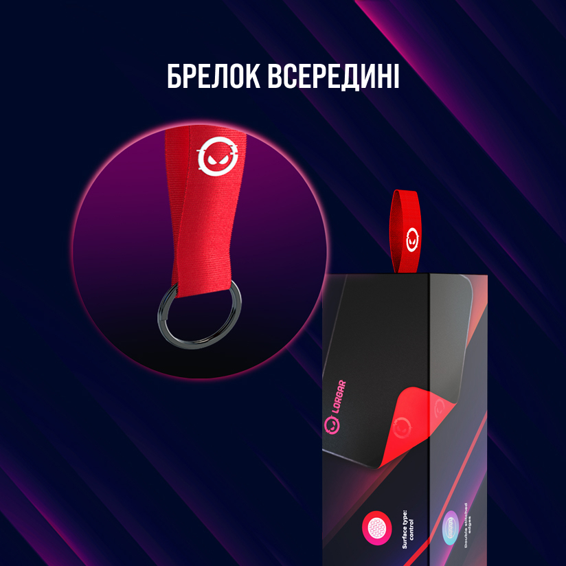 Зовнішній вигляд Килимок Lorgar Main 325 Black-Red (LRG-GMP325)