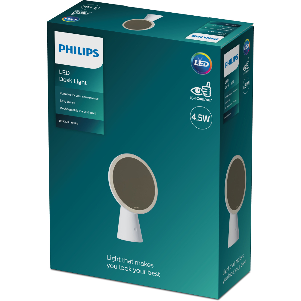 Зеркало PHILIPS 4.5W 5000/4000/3000K USB Белый (929003195007) Мощность 4