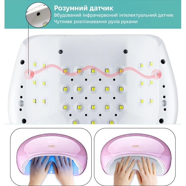 Лампа для манікюру SML S6 Pink Тип лампа для манікюру