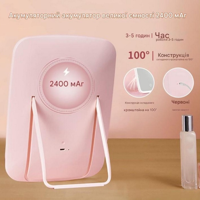 Дзеркало JORDAN JUDY Xiaomi LED Makeup Mirror Pink (NV505 Pink) Тип дзеркало