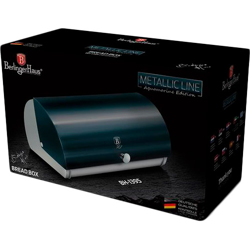 Хлібниця BERLINGER HAUS Metallic Line AQUAMARINE Edition (BH-1395) Розміри 385 х 280 х 185