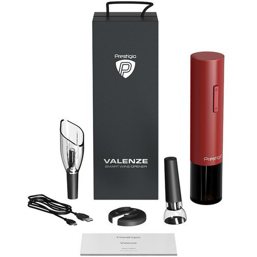 Розумний штопор Prestigio Valenze Smart Wine Opener Red (PWO106RD) Матеріал робочої частини нержавіюча сталь