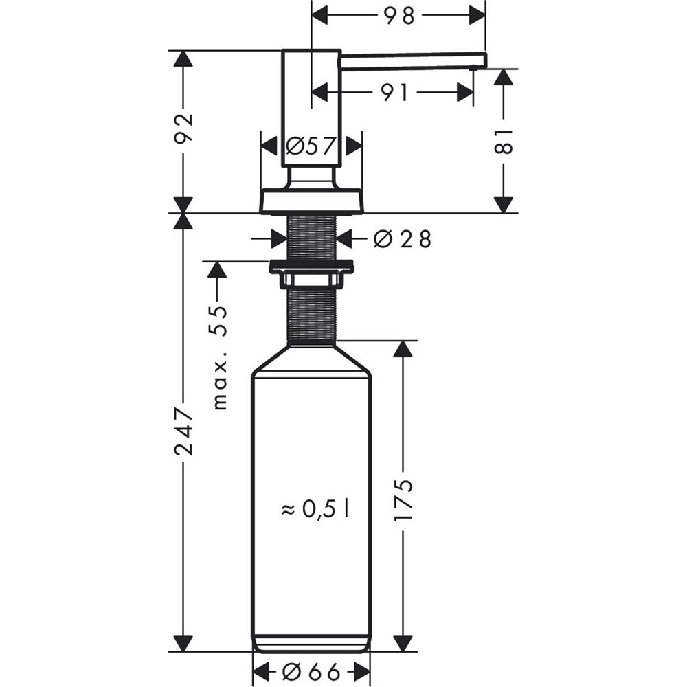 Фото Дозатор HANSGROHE A51 (40448000)