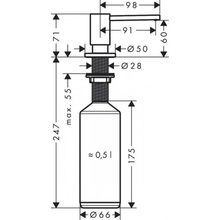 Дозатор HANSGROHE A41 500 мл (40438800)
