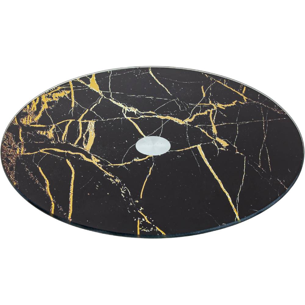 Тортовница VIVA MARBLE BLACK поворотна низька/ 30 см. в уп.