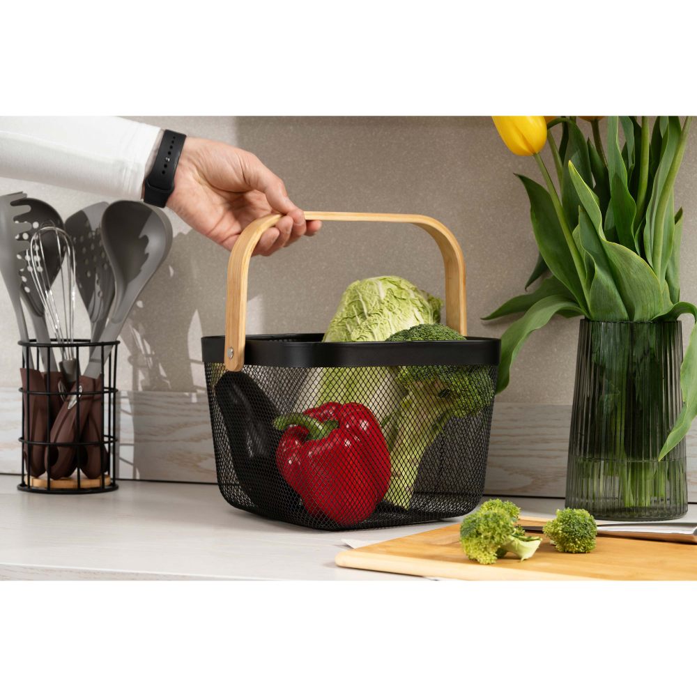 Фото 4 Корзина с ручкой ARDESTO Midori 25х24.5х18 см Black (AR0901B)