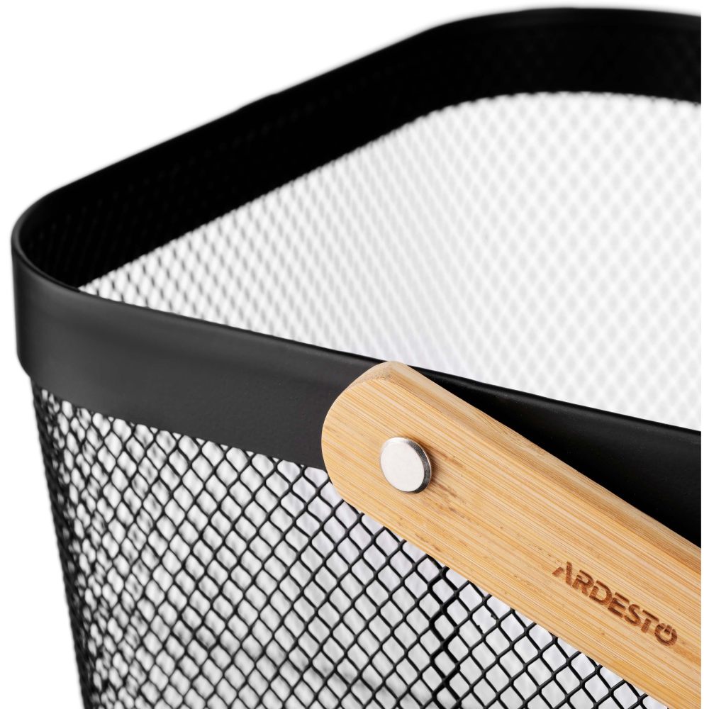 Фото 3 Корзина с ручкой ARDESTO Midori 25х24.5х18 см Black (AR0901B)