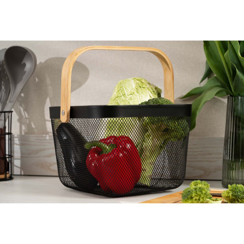 Внешний вид Корзина с ручкой ARDESTO Midori 25х24.5х18 см Black (AR0901B)