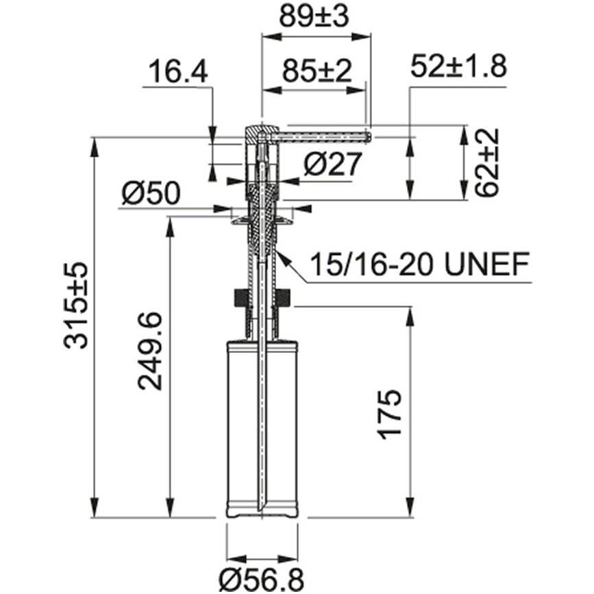 Дозатор FRANKE Comfort 350 мл Vanilla (119.0578.747) Материал рабочей части гранит