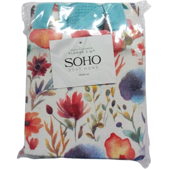 Набір рушників SOHO 40х60см Flower 3 шт. (BS 88003A) Матеріал робочої частини бавовна