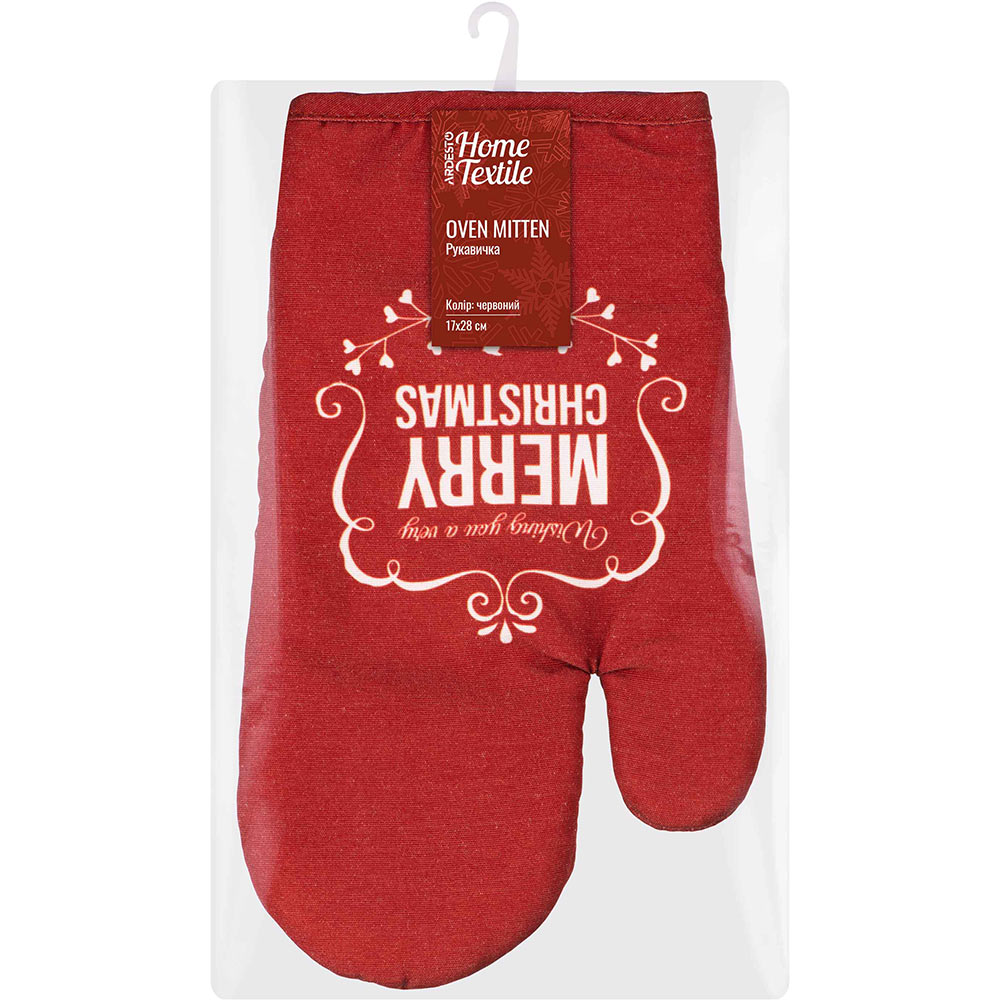 Прихватка ARDESTO Happy Holidays 17х28см Червоний (ART05HH) Додатково Матеріал: 90% поліестер, 10% бавовна