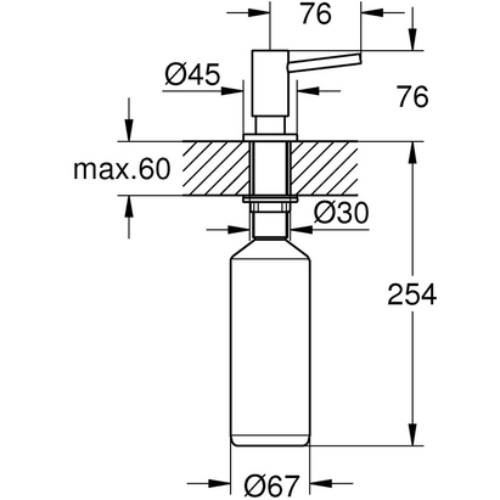 Дозатор для миючих засобів GROHE Сosmopolitan 500мл суперсталь (40535DC0) Матеріал робочої частини метал