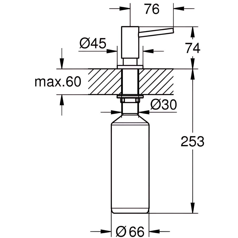 Фото 3 Дозатор для миючих засобів GROHE Сosmopolitan Matte graphite (40535AL0)