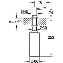 Дозатор для моющих средств GROHE Сosmopolitan Matte graphite 500 мл (40535AL0)