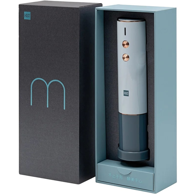 Розумний штопор HUOHOU Electric Wine Opener M Blue (HU0122) Розміри 187 х 43 х 43