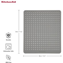 Коврик для сушки посуды KitchenAid Sinkware 29.5 х 34 см Серый (KEG877OHASA)