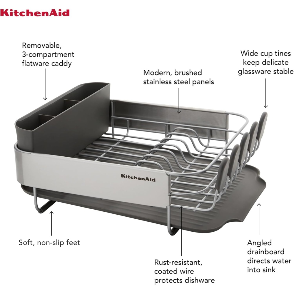 Подставка для сушки посуды KITCHENAID Sinkware (KEG895BXCGA) Размеры 410 x 320 x 180