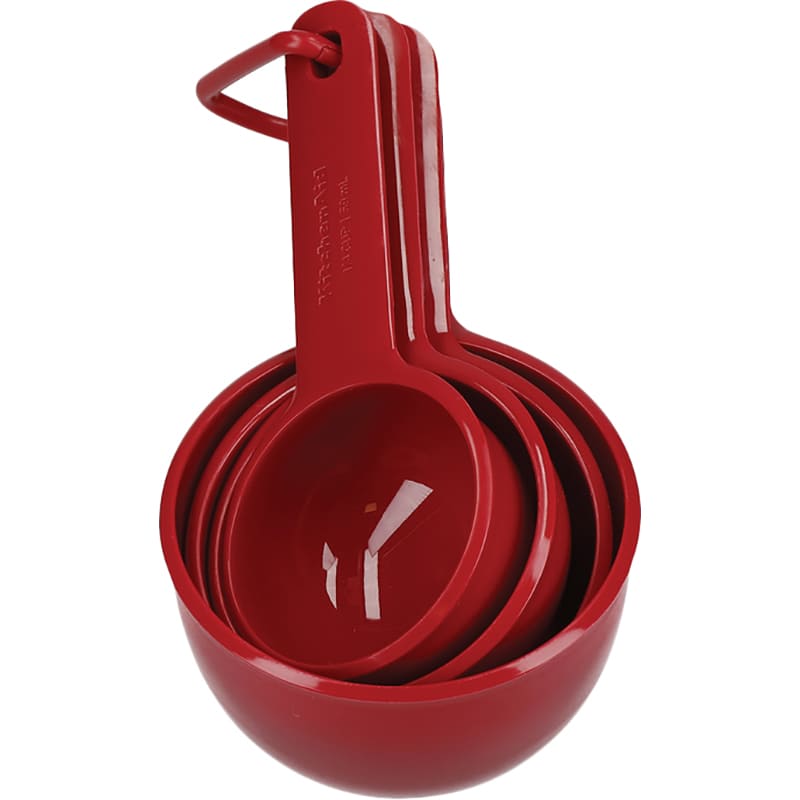 Набір мірних ковшиків KITCHENAID Universal 4 шт Red (KQG058OHERE) Додатково Ковші надійно скріплені між собою товстим кільцем; Можна мити в посудомийній машині