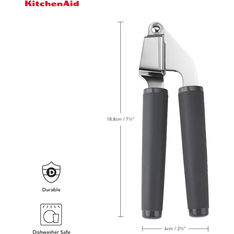 Фото 2 Пресс для чеснока KITCHENAID Coreline 19см Серый (KAS132OHCGG)