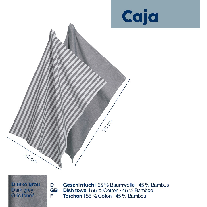 Набір рушників KELA Caja 2шт Темно-сірі (12873) Комплектація 2 шт