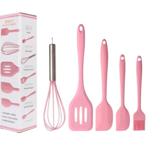 Набір кухонних аксесуарів VOLTRONIC 5 пр Pink (YT-JM050P)